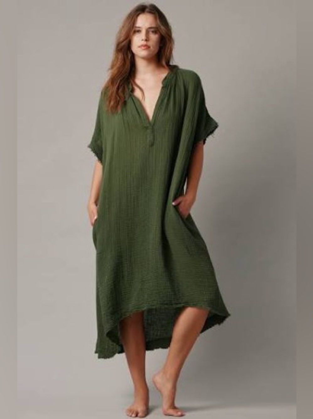9 Seed TUNISIA short sleeve caftan in lightweight gauze